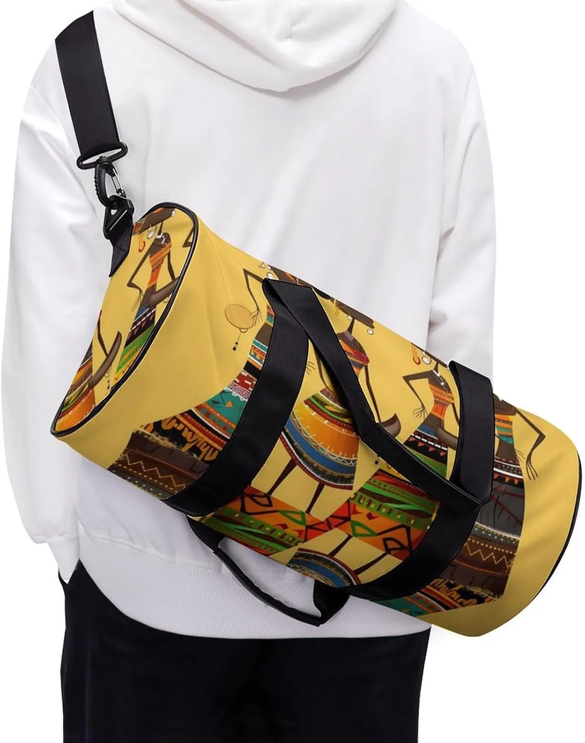 Creative African Culture Gym Bag Small Travel Duffle Bag with Compartment Carry On Weekender Bag for Women Men