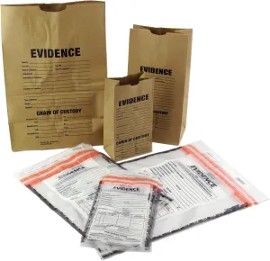 Crime Scene Evidence Bags, Paper and Plastic Sample Pack (12 bags)