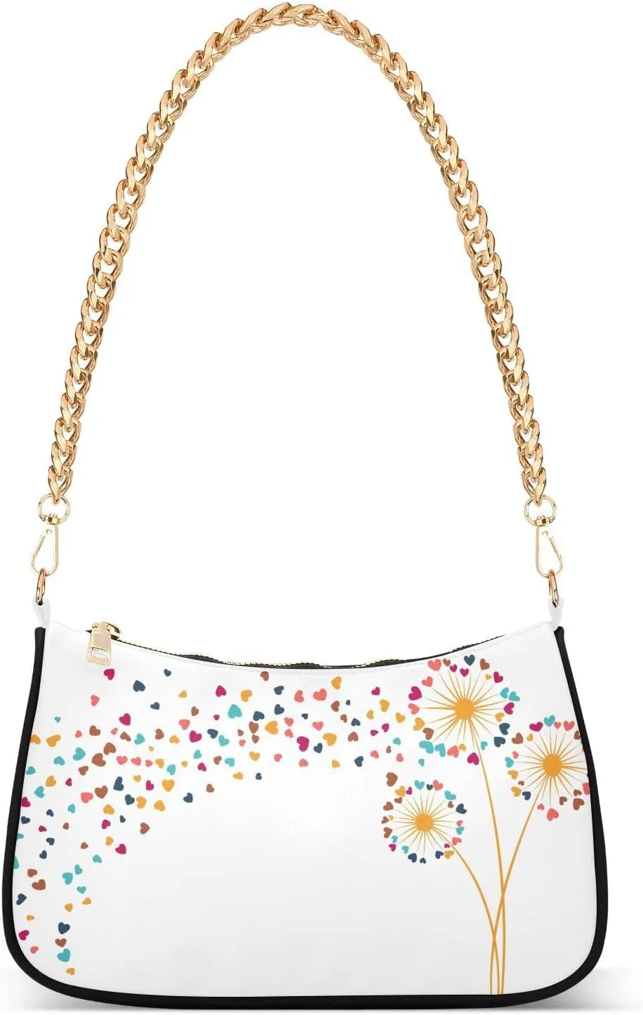 Cross Body Bag Geometric Pattern with Hearts Tote Bag Chain Bag Shoulder Bag Handbag Purse for Women