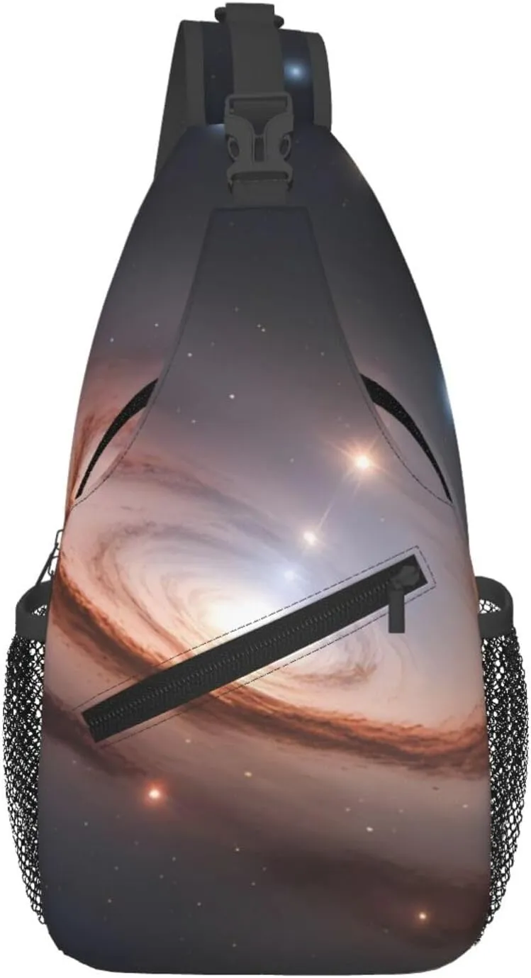 Cross Chest Bag Diagonally for Men and Women - Lightweight and Durable with High Storage Capacity Constellation Star Clusters Galaxies Printing, Black, One Size