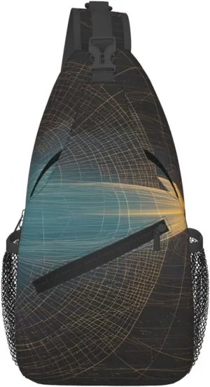 Cross Chest Bag Diagonally for Men and Women - Lightweight and Durable with High Storage Capacity Physics Print Printing, Black, One Size