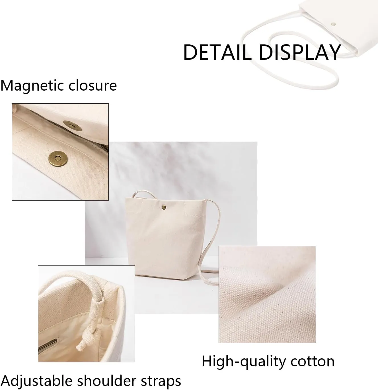 Crossbody Bag for Women Simple and Stylish Bucket Crossbody Bag Solid Color and Magnetic Closure Design