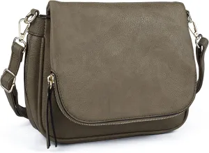 Crossbody Bags for Women Small Pu Leather Over the Shoulder Purses and Flap Cross Body Handbags with Multi Pockets