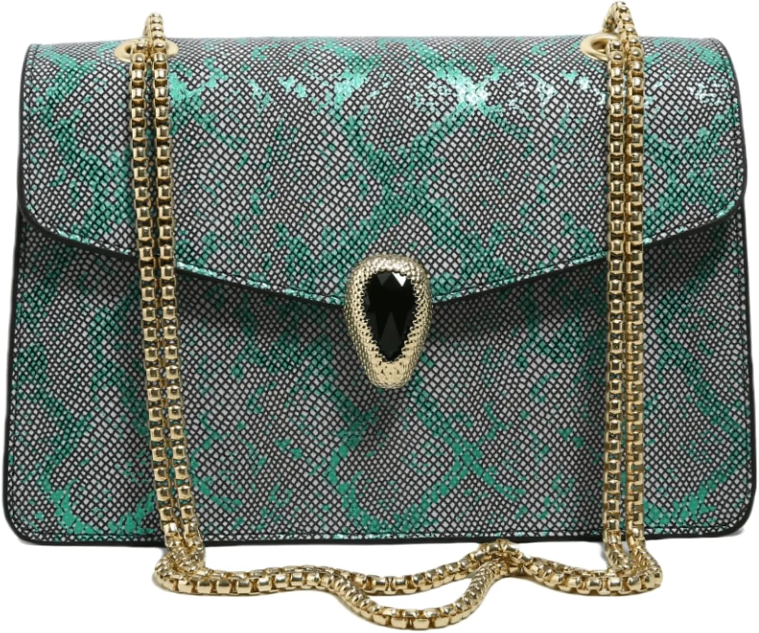 Crossbody Bags for Women Snake Printed Chain Shoulder Bags Trendy Handbags Clutch Purses