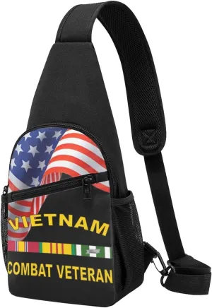 Crossbody Shoulder Chest Bag Vietnam Combat Veteran Fashion One-Shoulder