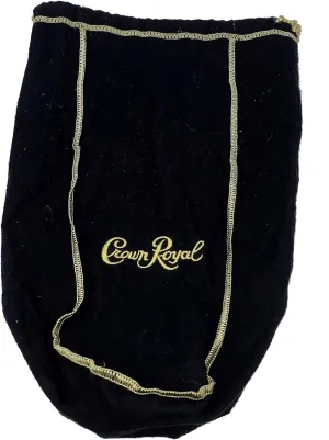 Crown Royal Extra Large Bag with Gold Drawstrings Great for Storage 13"x9"x4" (Black)