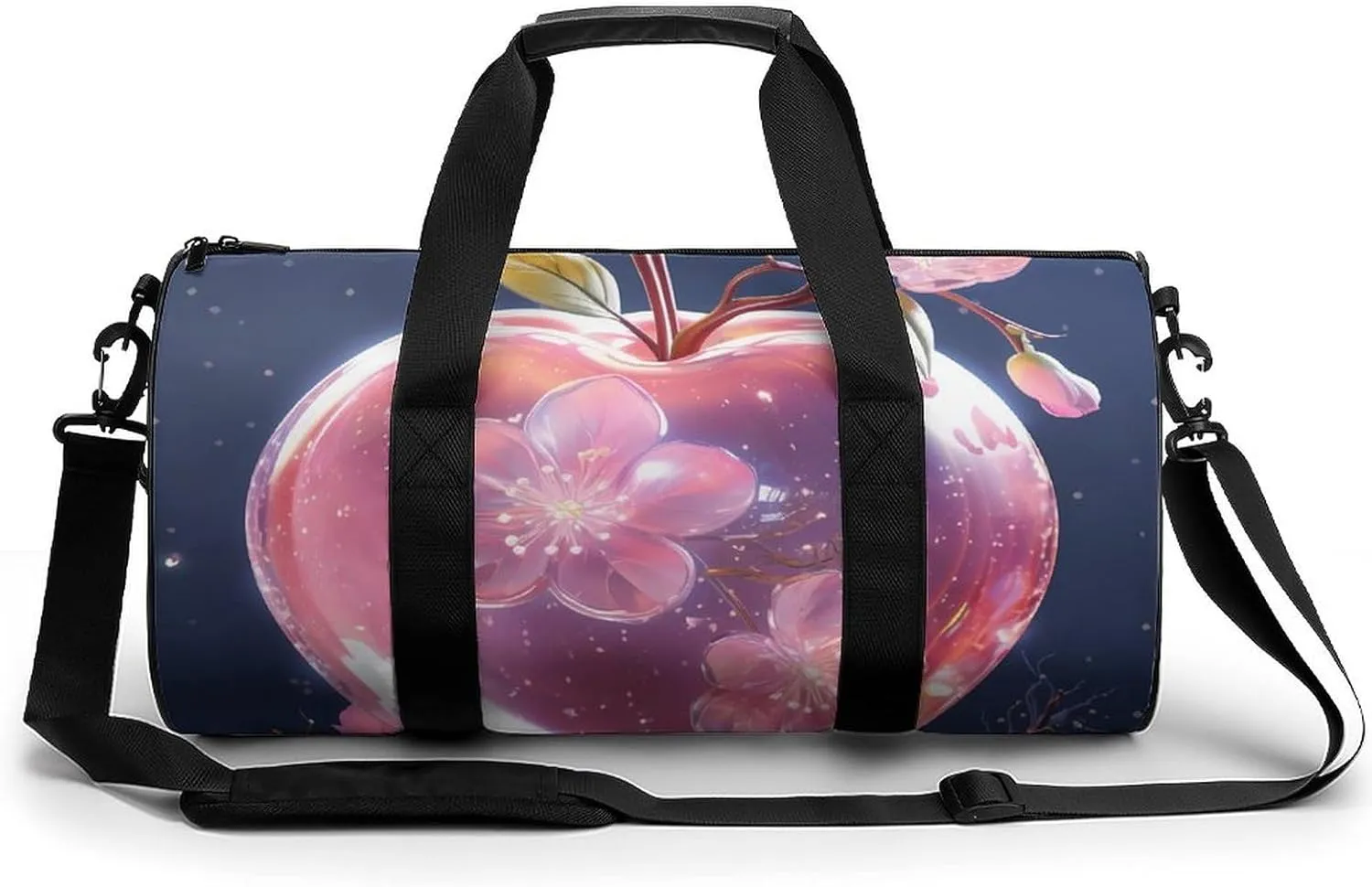Crystal Apples Gym Bag Travel Waterproof Duffel Bag Carryon Overnight Bags Tote Bags for Sports