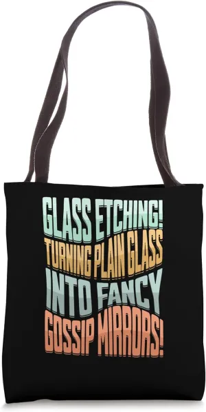 crystal glassmaking glass etching glass etcher Glass Etching Tote Bag