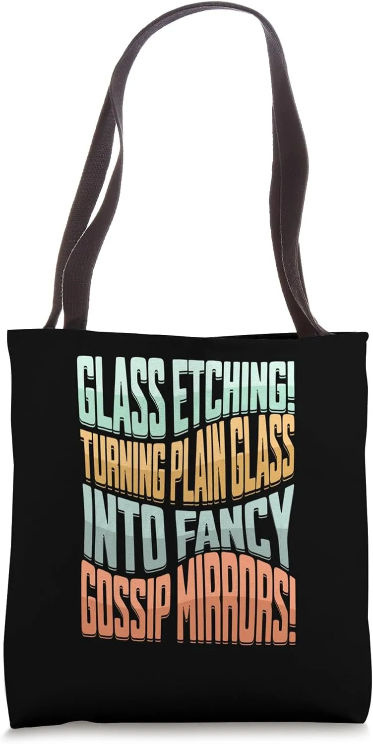 crystal glassmaking glass etching glass etcher Glass Etching Tote Bag