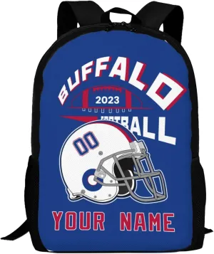 Custom Buffalo Backpack Laptop Gifts Bag Personalized Name Number Teen Book Bag Boy Girl Men Women Shoulder Bag