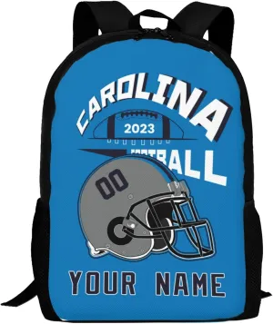 Custom Carolina Backpack Laptop Gifts Bag Personalized Name Number Teen Book Bag Boy Girl Men Women Shoulder Bag