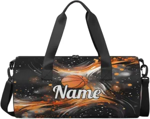 Custom Dance Duffel Bag Sport Backpacks Gyms and Weekend Overnight Travel Duffle Bag Birthday Christmas Halloween Waterproof, Abstract Basketball