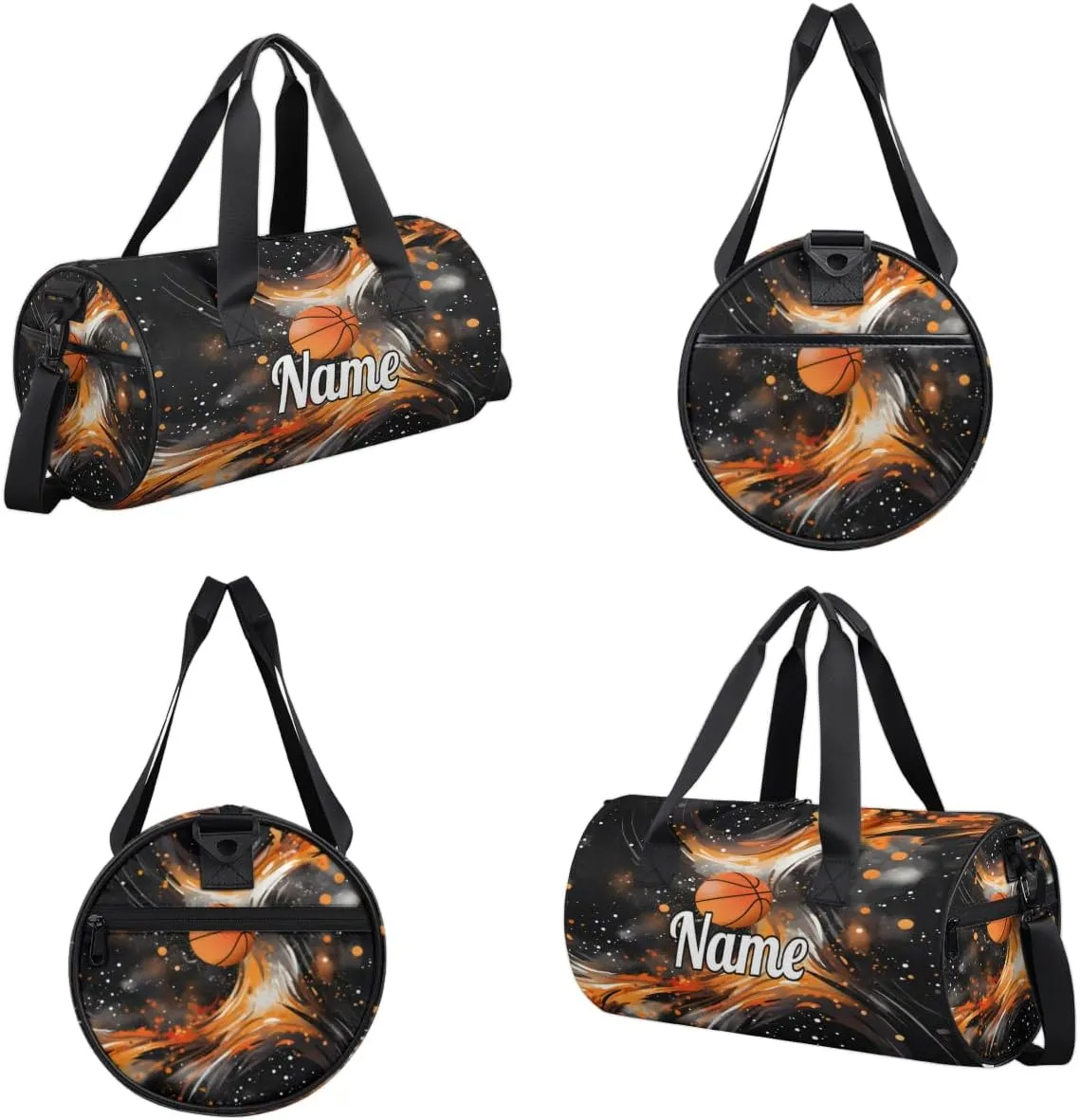 Custom Dance Duffel Bag Sport Backpacks Gyms and Weekend Overnight Travel Duffle Bag Birthday Christmas Halloween Waterproof, Abstract Basketball