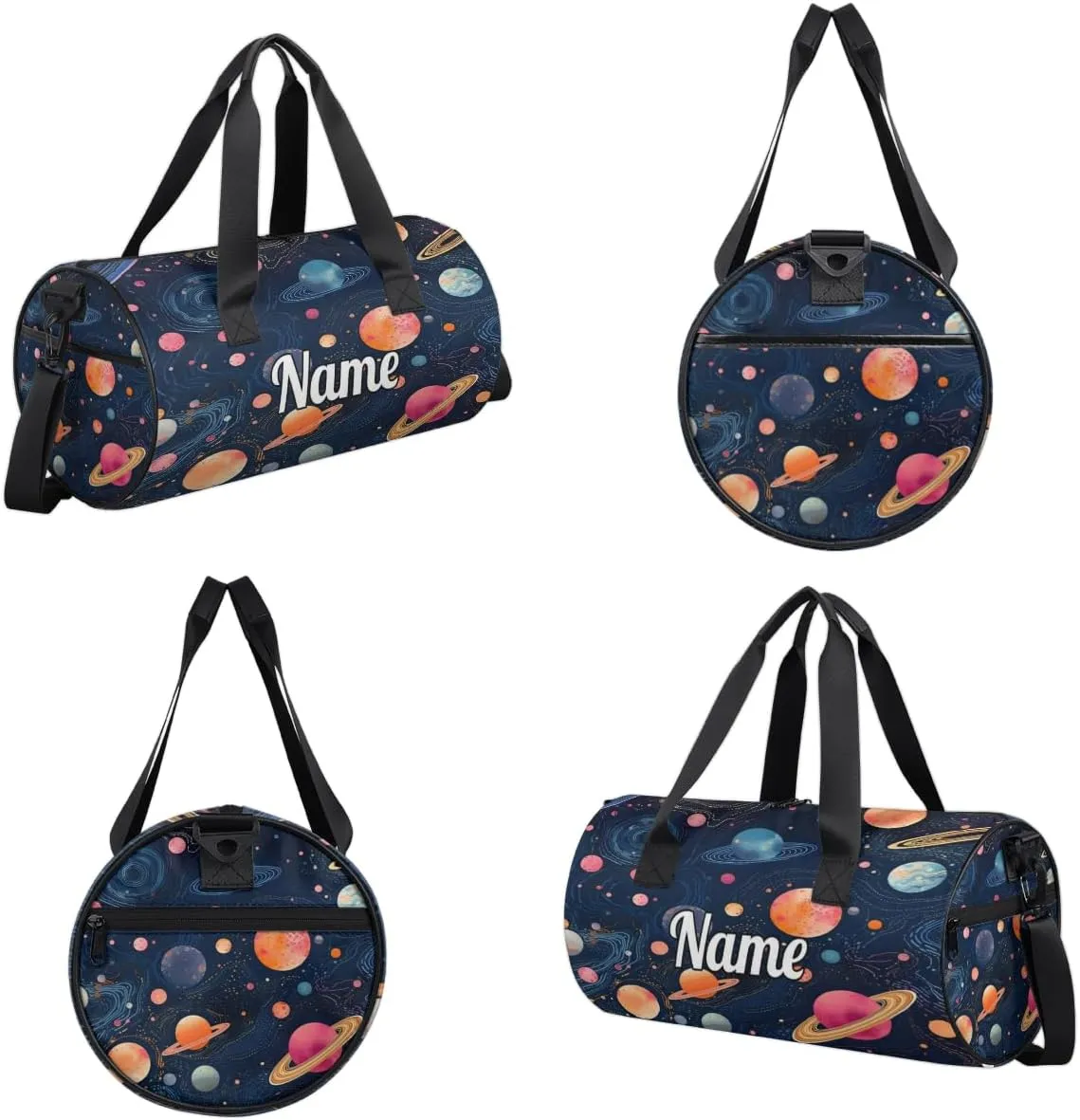 Custom Dance Duffel Bag Sport Backpacks Gyms and Weekend Overnight Travel Duffle Bag Birthday Christmas Halloween Waterproof, Space Planets