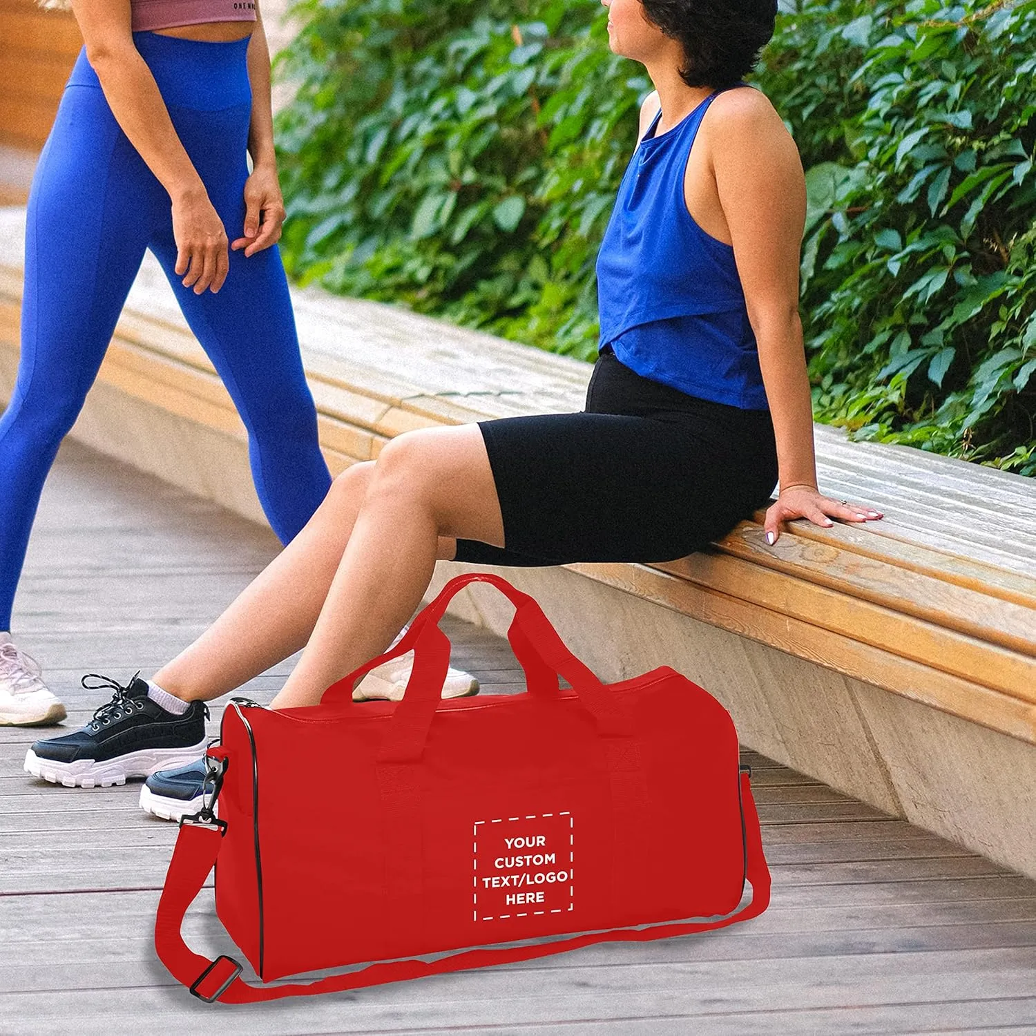 Custom Fitness Duffle Bags Set of 12, Personalized Bulk Pack - Great for Everyday Use, Perfect for Travellers, Athletes, Fitness Fanatics - Red