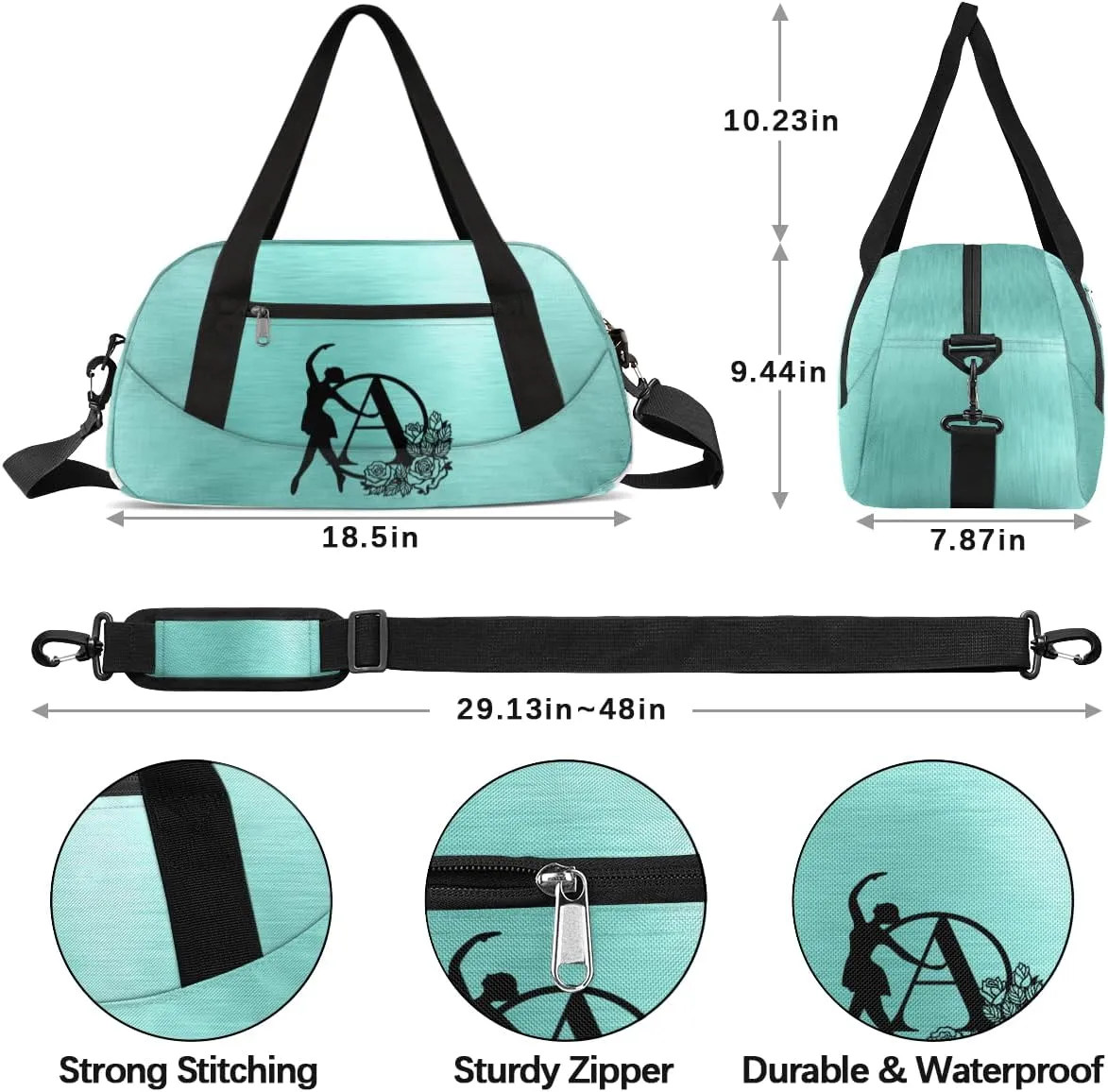 Custom Kids Dance Duffel Overnight Bag Personalized Dance Bag Travel Duffel Bag for Girls Boys Customized Kids Gifts