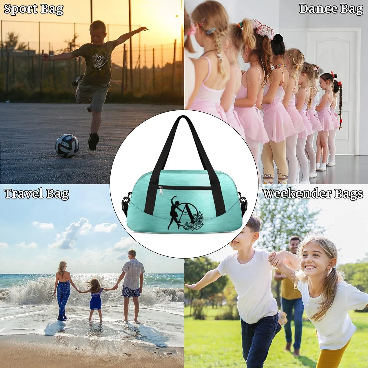 Custom Kids Dance Duffel Overnight Bag Personalized Dance Bag Travel Duffel Bag for Girls Boys Customized Kids Gifts