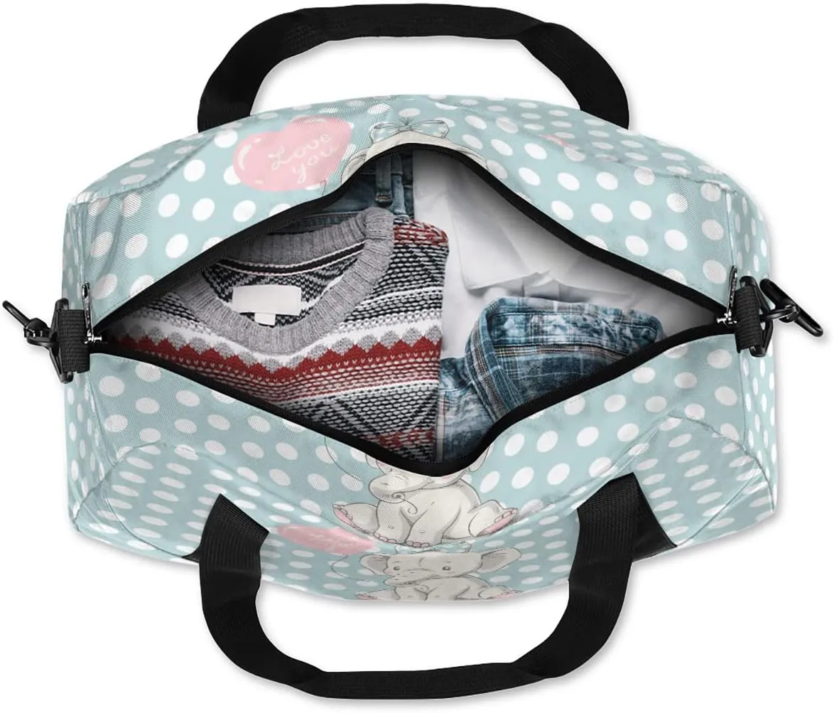 Custom Kids Duffel Overnight Bag Baby Elephant Personalized Kids Duffel Bag for Girls Boys Customized Kids Gifts - Streaks