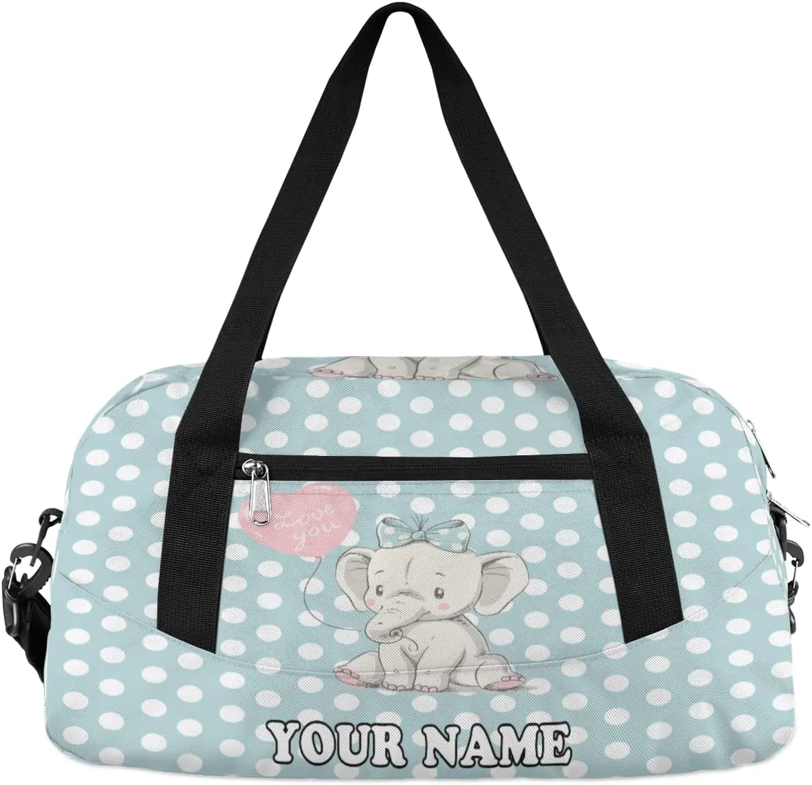 Custom Kids Duffel Overnight Bag Baby Elephant Personalized Kids Duffel Bag for Girls Boys Customized Kids Gifts - Streaks