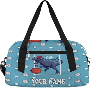 Custom Kids Duffel Overnight Bag Basketball Dinosaur Stars Personalized Kids Duffel Bag for Girls Boys Customized Kids Gifts - Basketball Sport