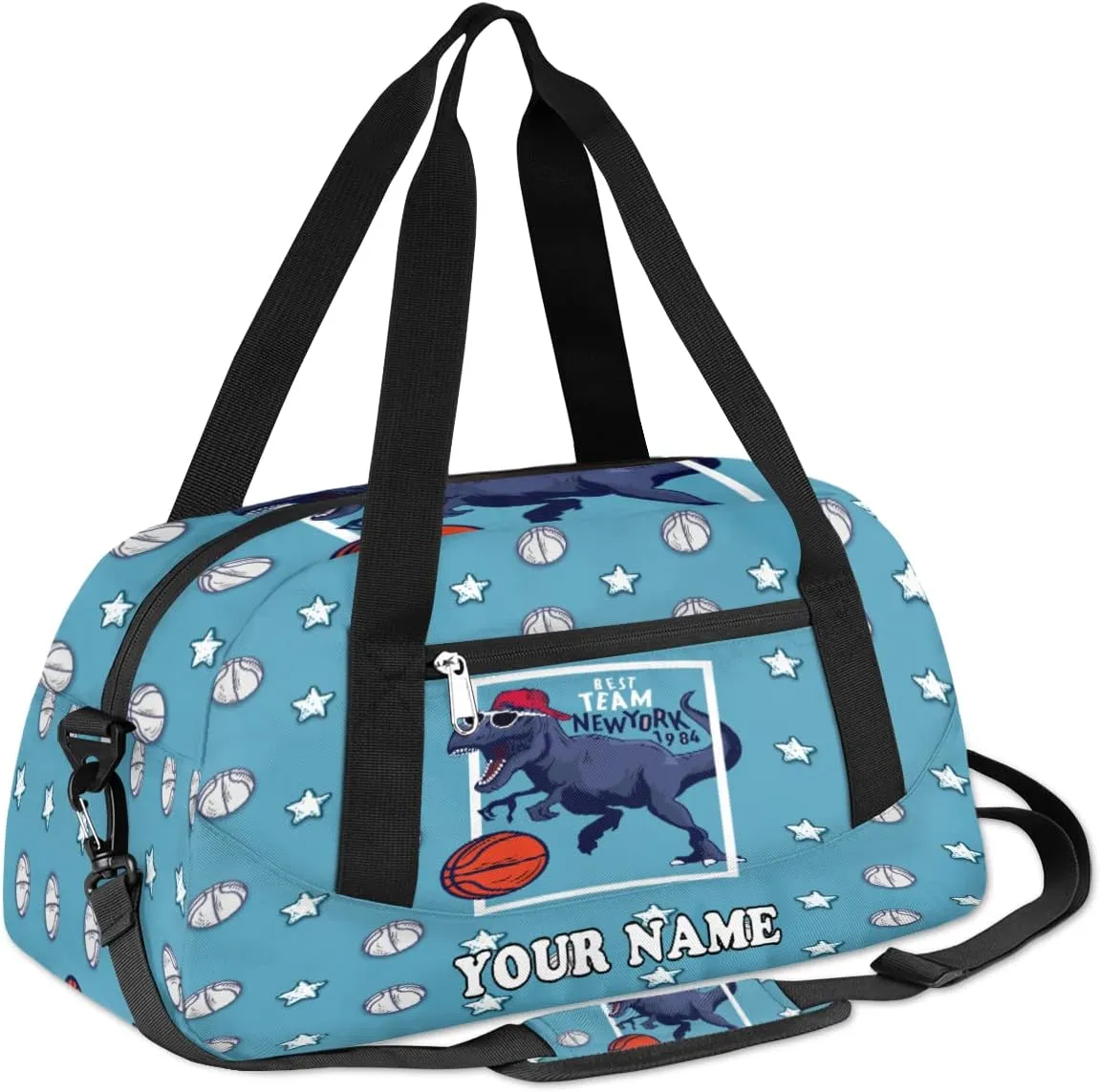 Custom Kids Duffel Overnight Bag Basketball Dinosaur Stars Personalized Kids Duffel Bag for Girls Boys Customized Kids Gifts - Basketball Sport
