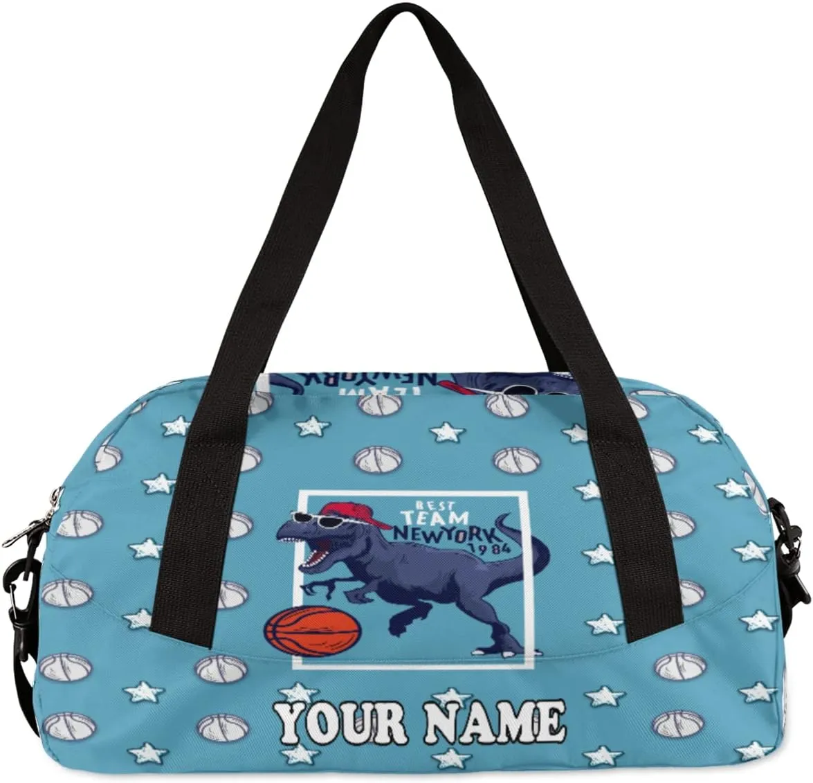 Custom Kids Duffel Overnight Bag Basketball Dinosaur Stars Personalized Kids Duffel Bag for Girls Boys Customized Kids Gifts - Basketball Sport