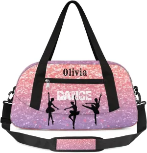 Custom Kids Duffel Overnight Bag Personalized Dance Bag Travel Duffel Bag for Girls Boys Customized Kids Gifts- Ballet dance 6