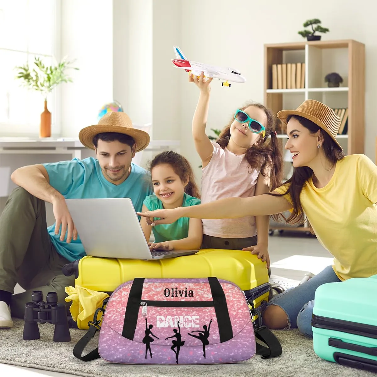 Custom Kids Duffel Overnight Bag Personalized Dance Bag Travel Duffel Bag for Girls Boys Customized Kids Gifts- Ballet dance 6