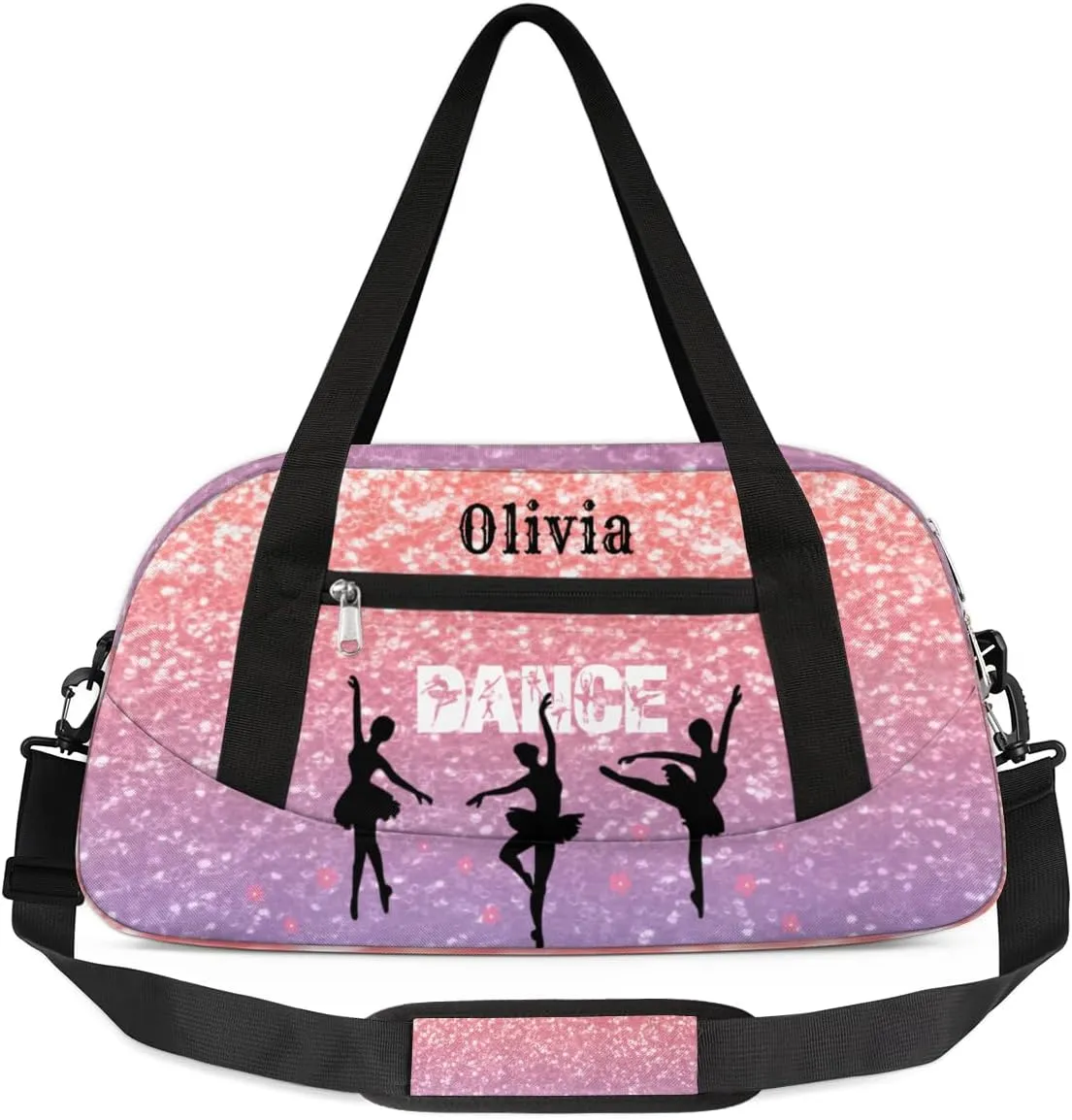 Custom Kids Duffel Overnight Bag Personalized Dance Bag Travel Duffel Bag for Girls Boys Customized Kids Gifts- Ballet dance 6