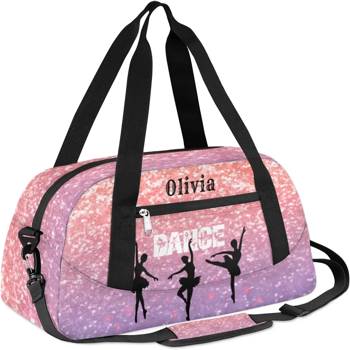 Custom Kids Duffel Overnight Bag Personalized Dance Bag Travel Duffel Bag for Girls Boys Customized Kids Gifts- Ballet dance 6