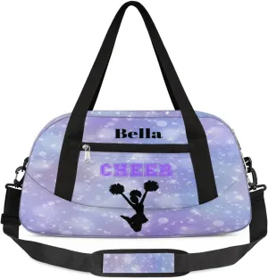 Custom Kids Duffel Overnight Bag Personalized Dance Bag Travel Duffel Bag for Girls Boys Customized Kids Gifts- Gymnast in Purple