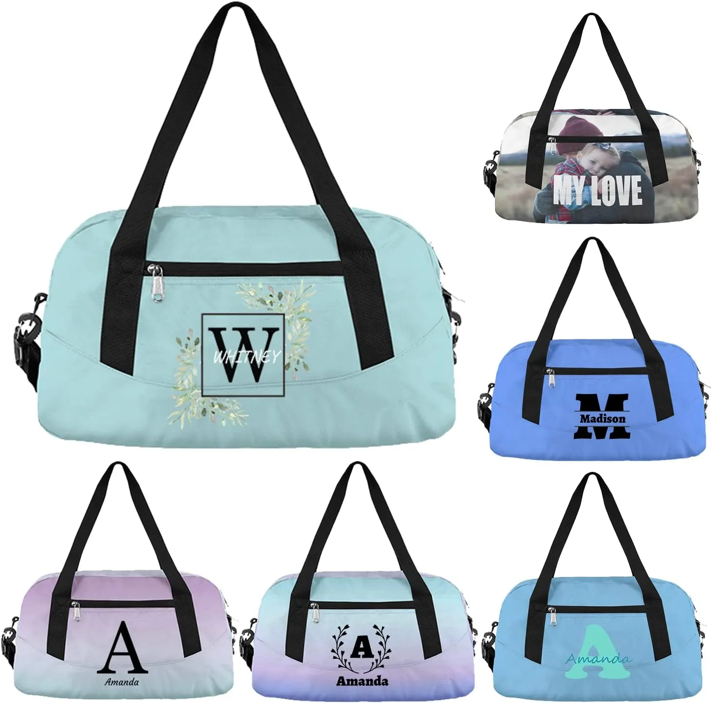 Custom Kids Duffel Overnight Bag Personalized Your Name or Text Kids Duffel Bag for Girls Boys Customized Kids Gifts