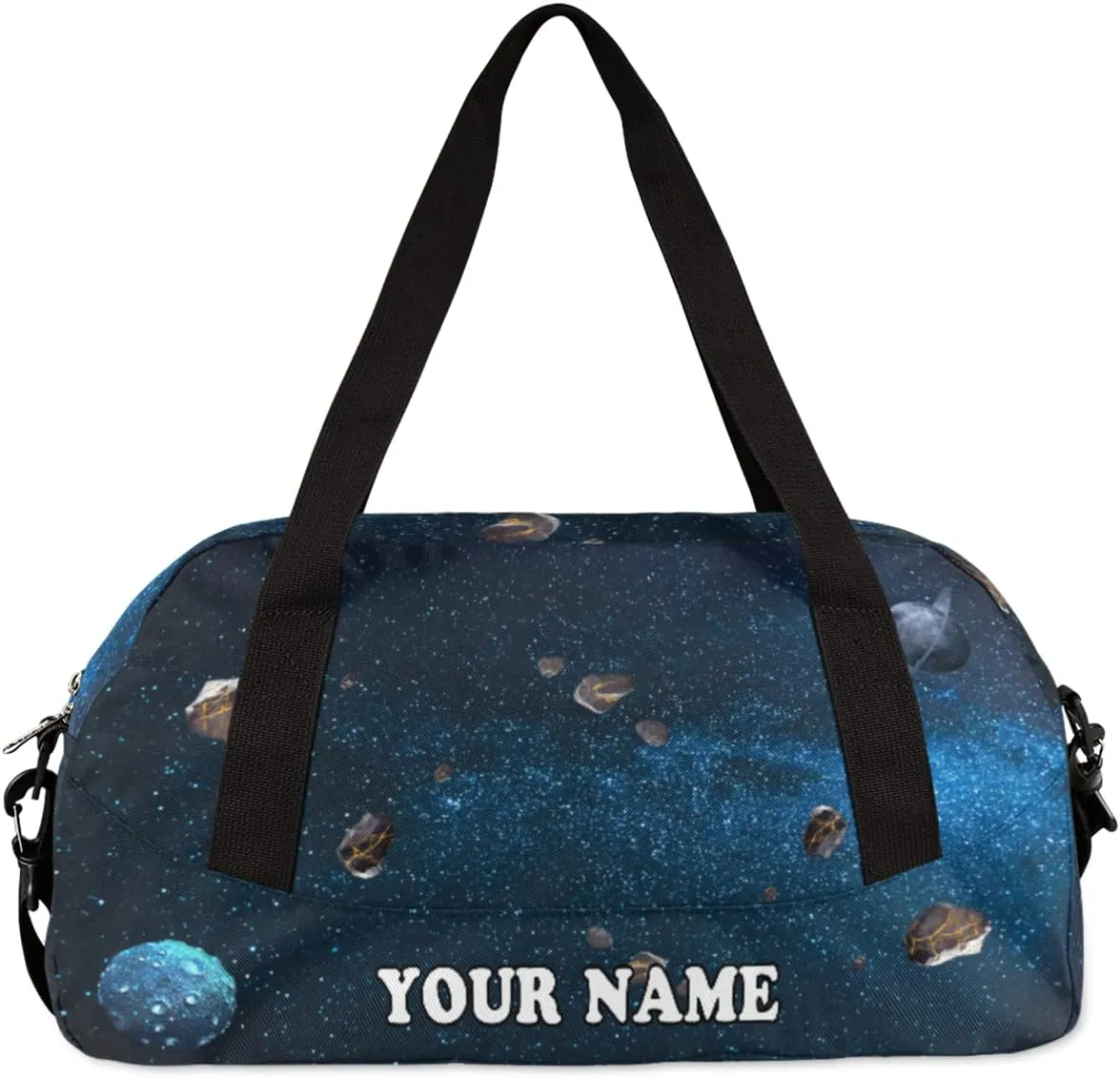 Custom Kids Duffel Overnight Bag Planets Stars Personalized Kids Duffel Bag for Girls Boys Customized Kids Gifts -