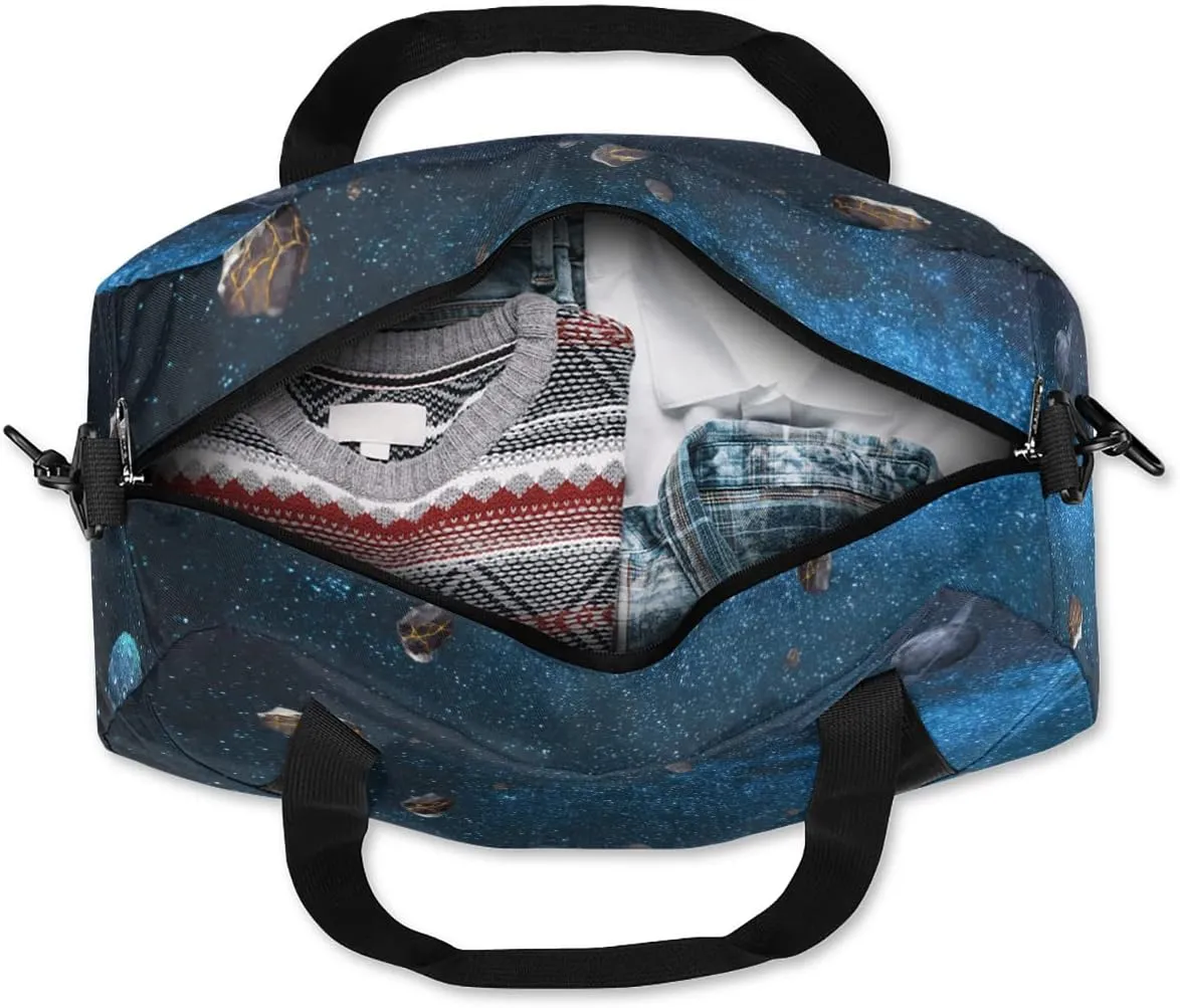 Custom Kids Duffel Overnight Bag Planets Stars Personalized Kids Duffel Bag for Girls Boys Customized Kids Gifts -