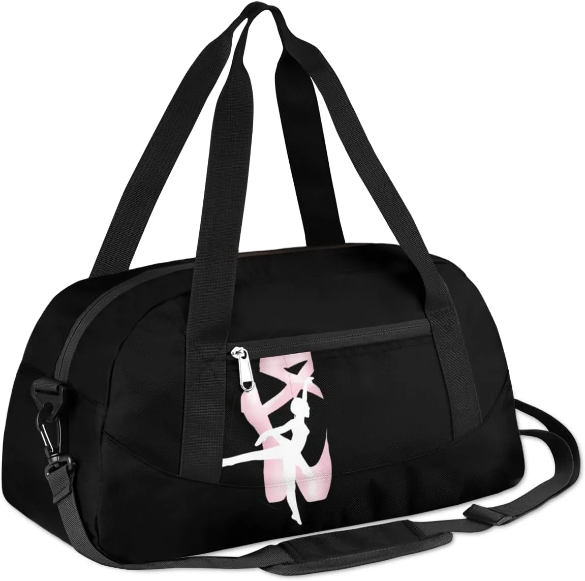 Custom Kids Duffel Overnight Dance Bag for Girls Personalized Dance Duffle Bag for Women Girls- Black