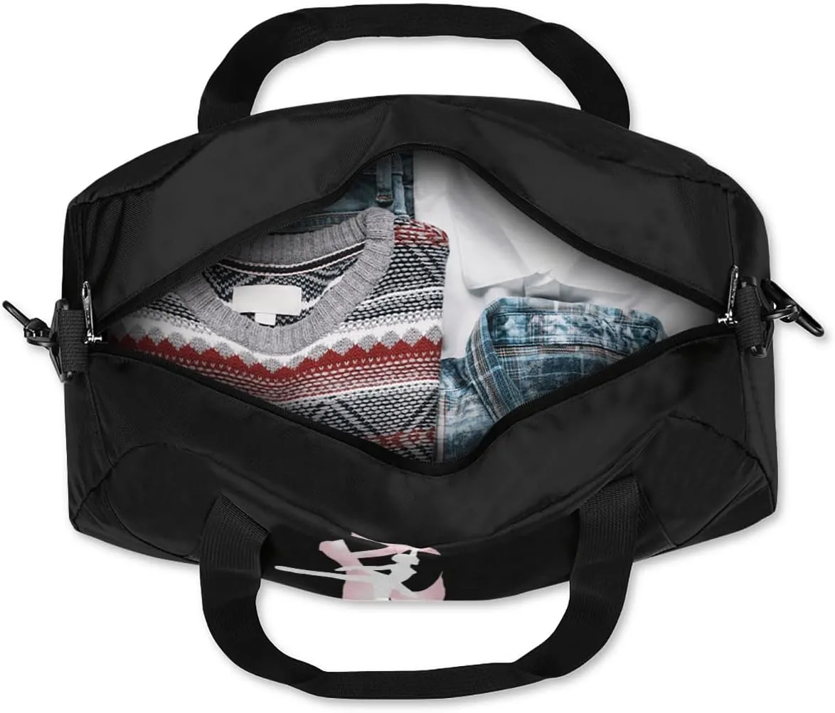 Custom Kids Duffel Overnight Dance Bag for Girls Personalized Dance Duffle Bag for Women Girls- Black