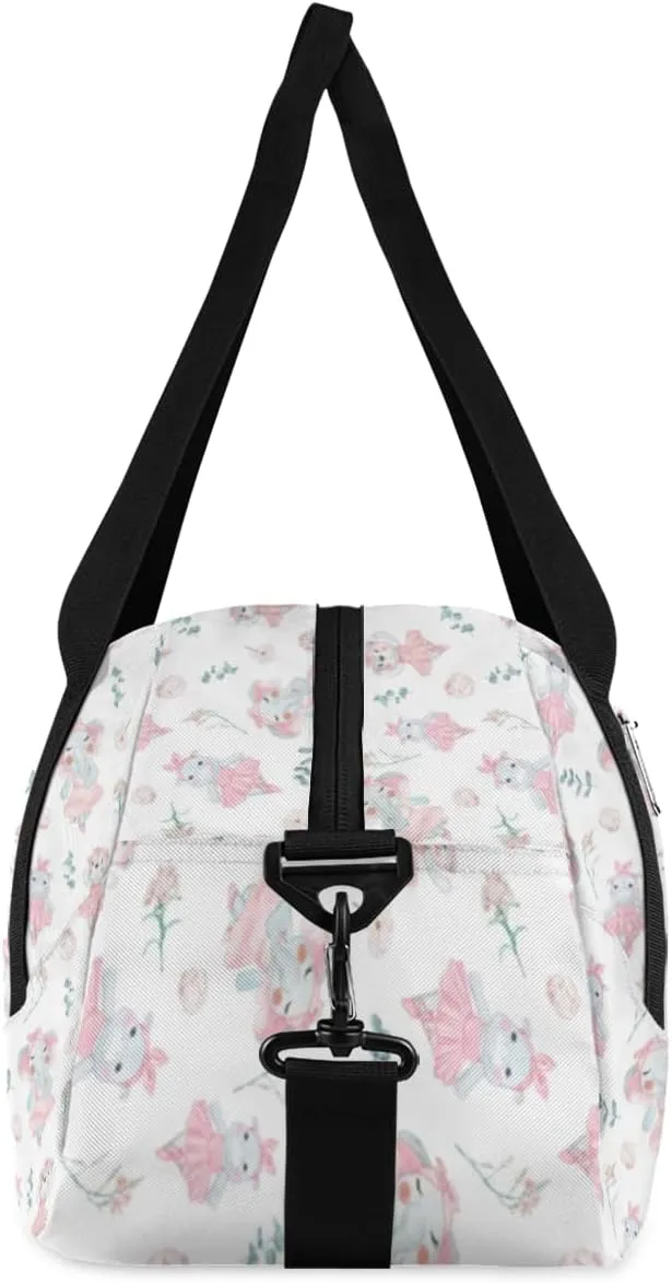 Custom Kids Duffel Overnight Dance Bag for Girls Personalized Dance Duffle Bag for Women Girls-Cute Elephant