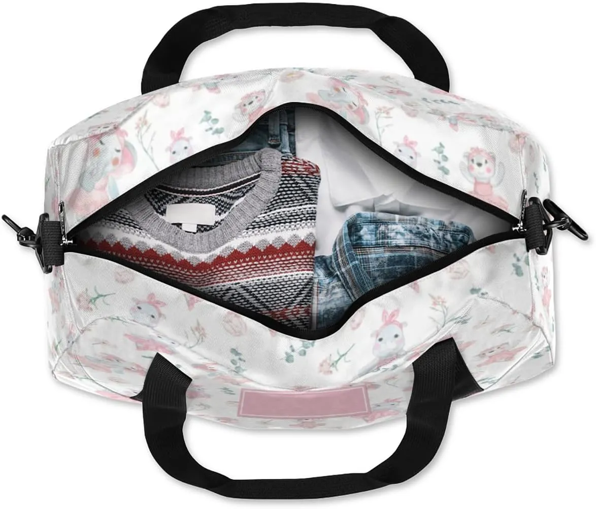 Custom Kids Duffel Overnight Dance Bag for Girls Personalized Dance Duffle Bag for Women Girls-Cute Elephant