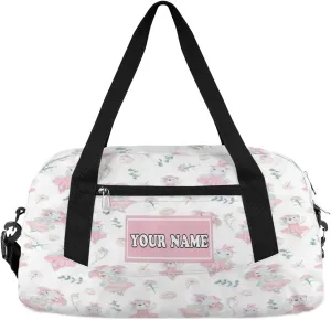 Custom Kids Duffel Overnight Dance Bag for Girls Personalized Dance Duffle Bag for Women Girls-Cute Elephant