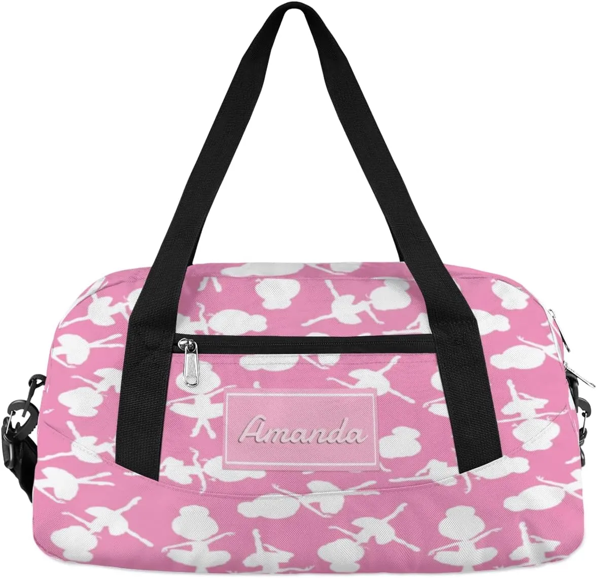 Custom Kids Duffel Overnight Dance Bag for Girls Personalized Dance Duffle Bag for Women Girls-Dance Silhouettes