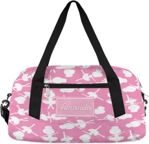Custom Kids Duffel Overnight Dance Bag for Girls Personalized Dance Duffle Bag for Women Girls-Dance Silhouettes