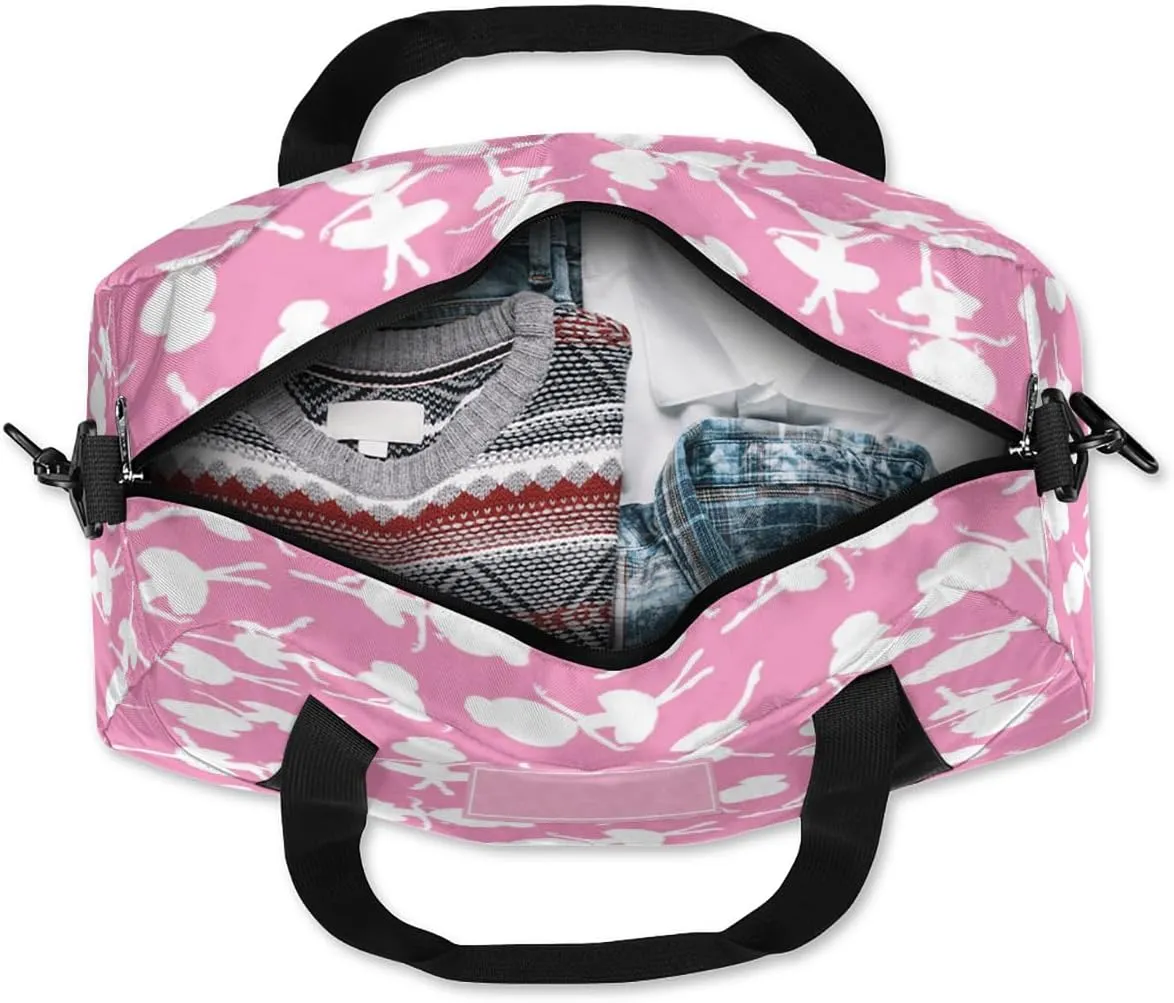 Custom Kids Duffel Overnight Dance Bag for Girls Personalized Dance Duffle Bag for Women Girls-Dance Silhouettes