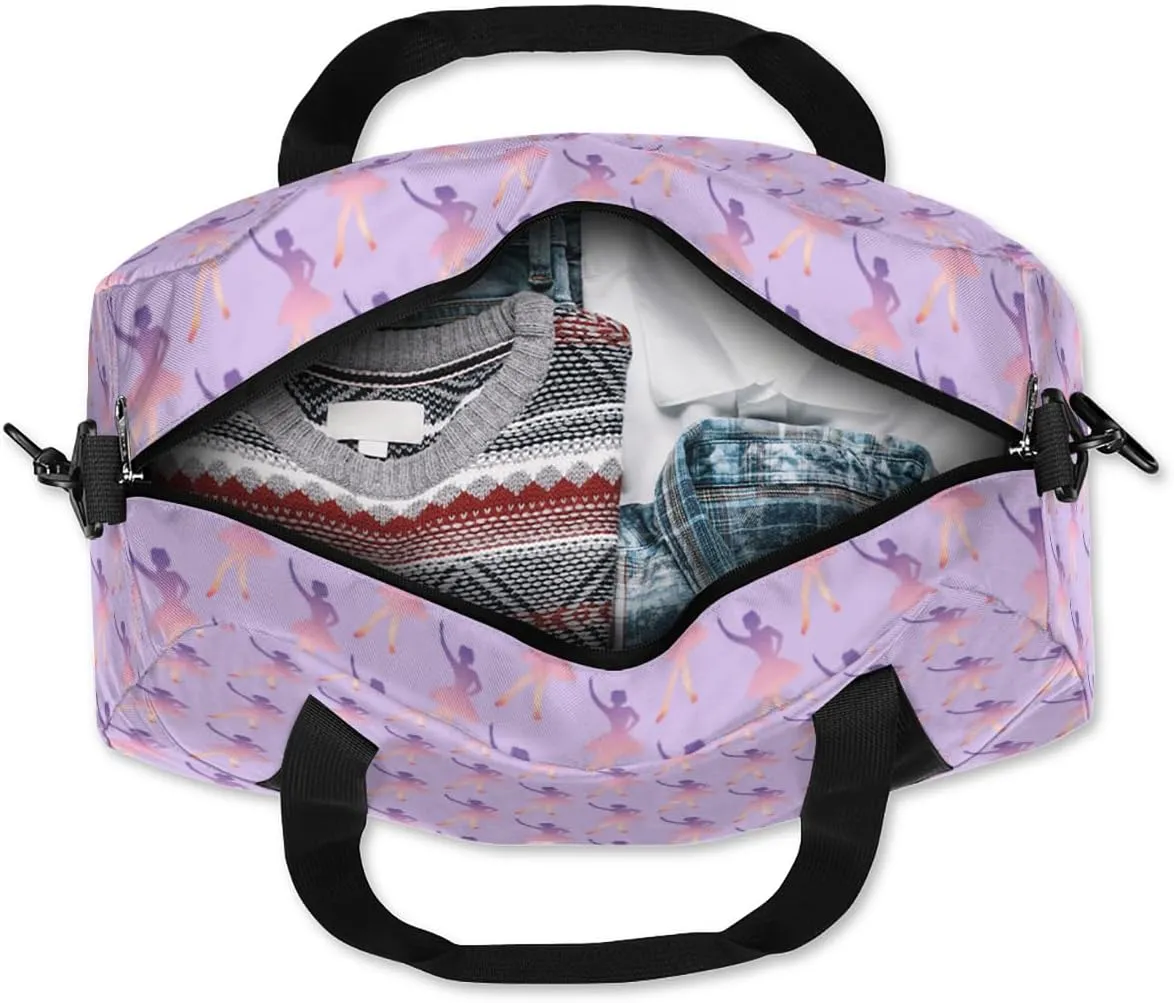 Custom Kids Duffel Overnight Dance Bag for Girls Personalized Dance Duffle Bag for Women Girls- Purple