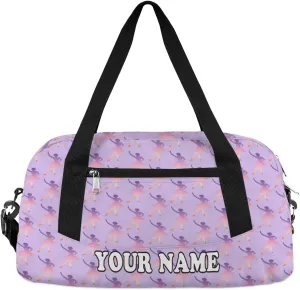 Custom Kids Duffel Overnight Dance Bag for Girls Personalized Dance Duffle Bag for Women Girls- Purple