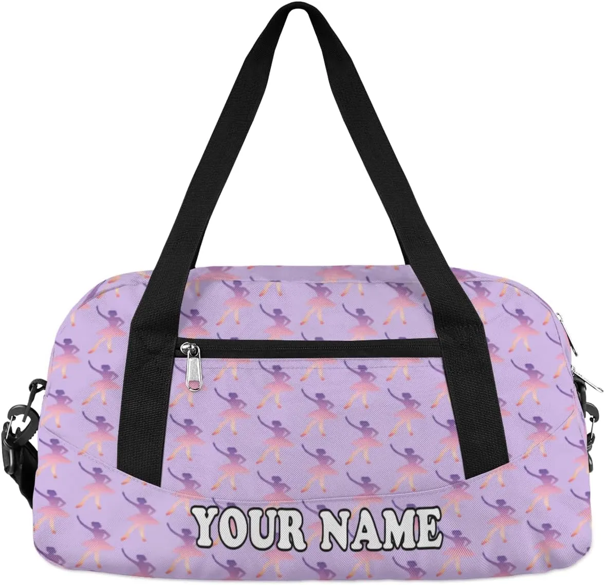 Custom Kids Duffel Overnight Dance Bag for Girls Personalized Dance Duffle Bag for Women Girls- Purple