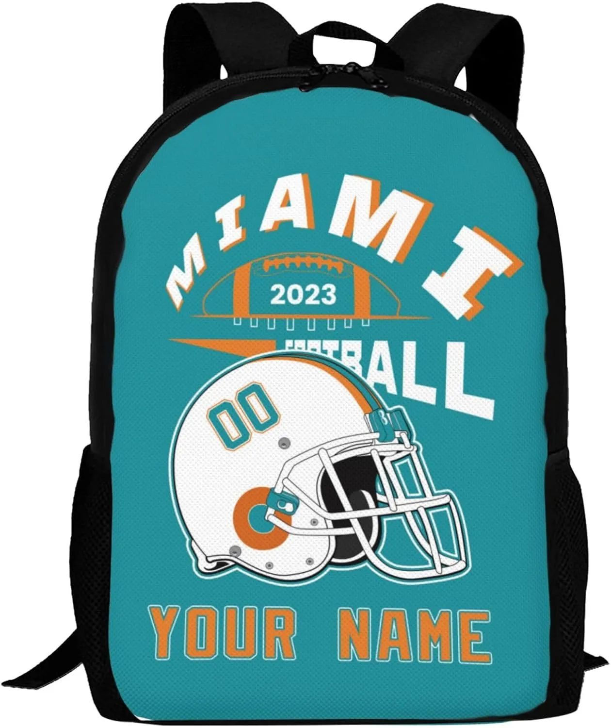 Custom Miami Backpack Laptop Gifts Bag Personalized Name Number Teen Book Bag Boy Girl Men Women Shoulder Bag