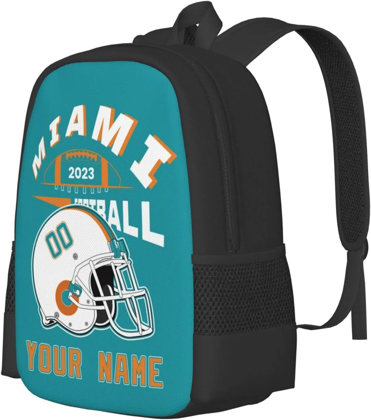 Custom Miami Backpack Laptop Gifts Bag Personalized Name Number Teen Book Bag Boy Girl Men Women Shoulder Bag