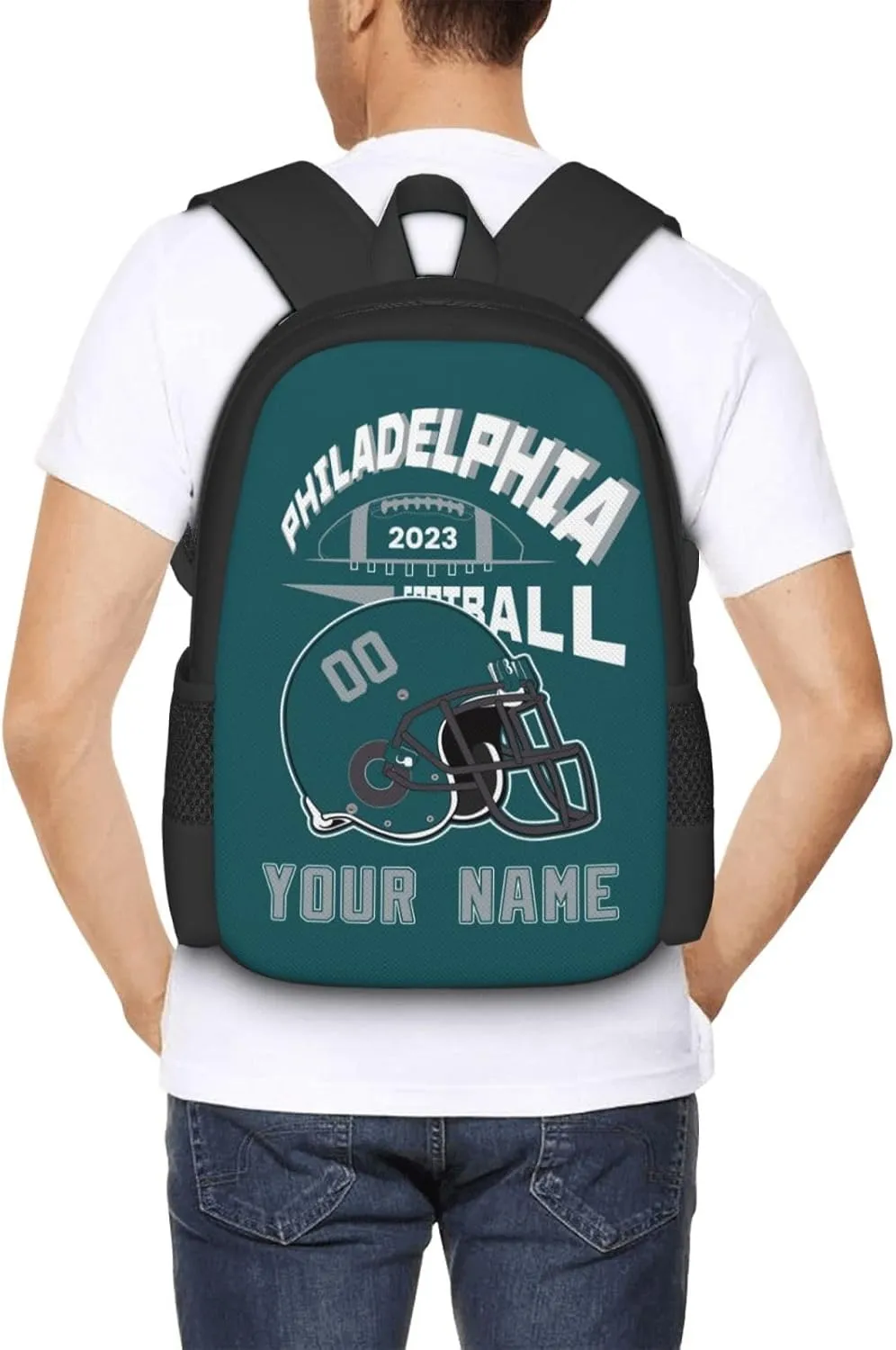 Custom Philadelphia Backpack Laptop Gifts Bag Personalized Name Number Teen Book Bag Boy Girl Men Women Shoulder Bag