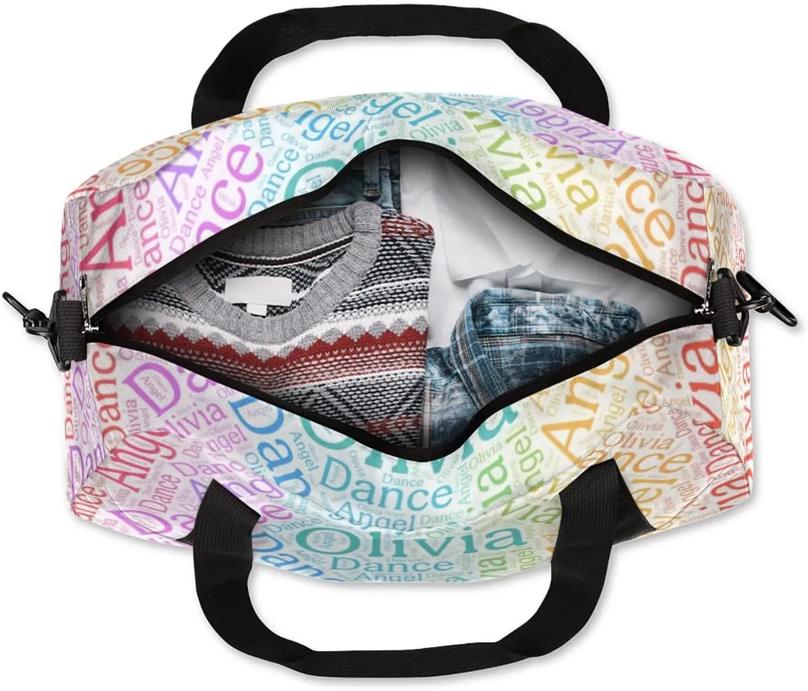 Customized Name 16 Kids Duffel Overnight Bag Girls, Personalized Teens Dance Bag Overnight Weekender Duffel Bags for Girls Travel School Practice