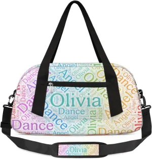 Customized Name 16 Kids Duffel Overnight Bag Girls, Personalized Teens Dance Bag Overnight Weekender Duffel Bags for Girls Travel School Practice